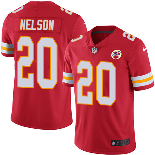 Men's Elite Steven Nelson Nike Jersey Red - #20 Rush NFL Kansas City Chiefs